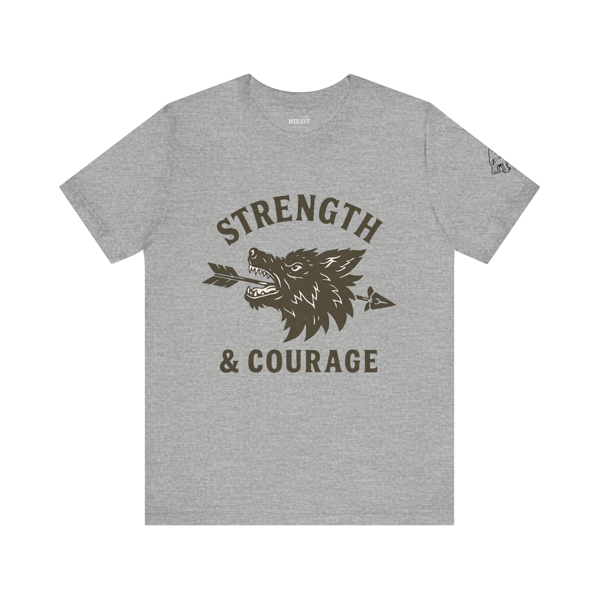 Strength & Courage Wolf T-Shirt - Motivational Graphic Tee