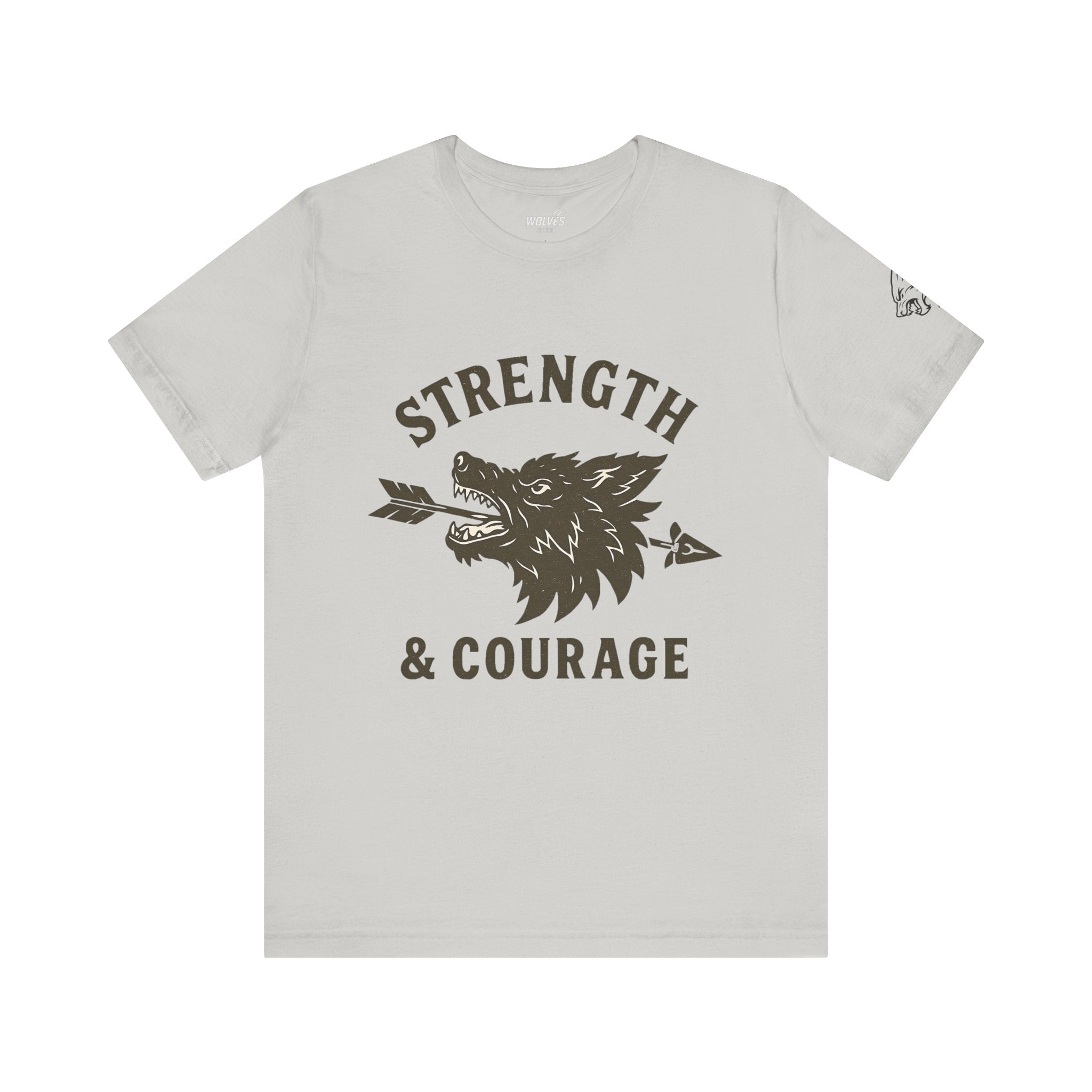 Strength & Courage Wolf T-Shirt - Motivational Graphic Tee
