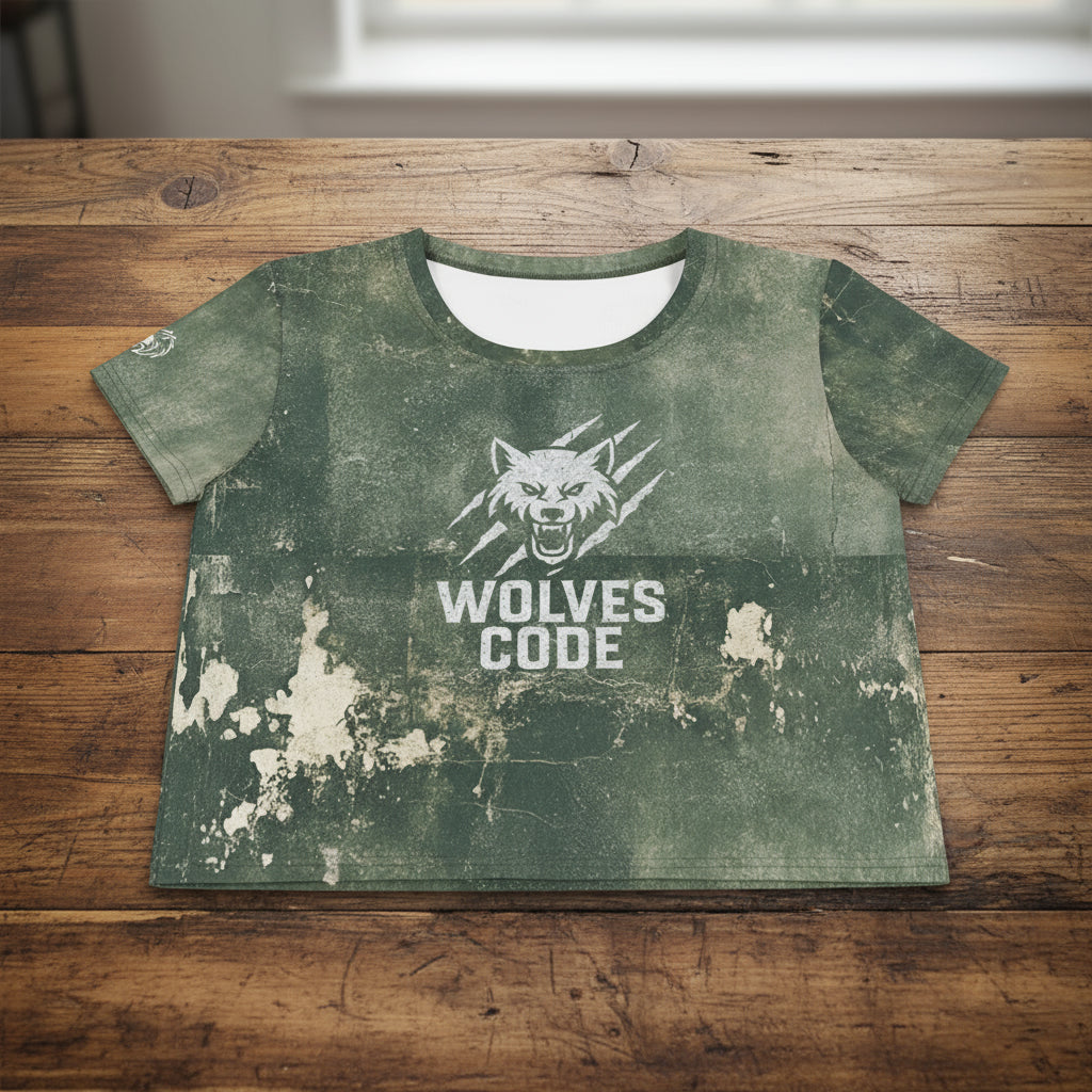 Wolves Code Grunge Crop Tee