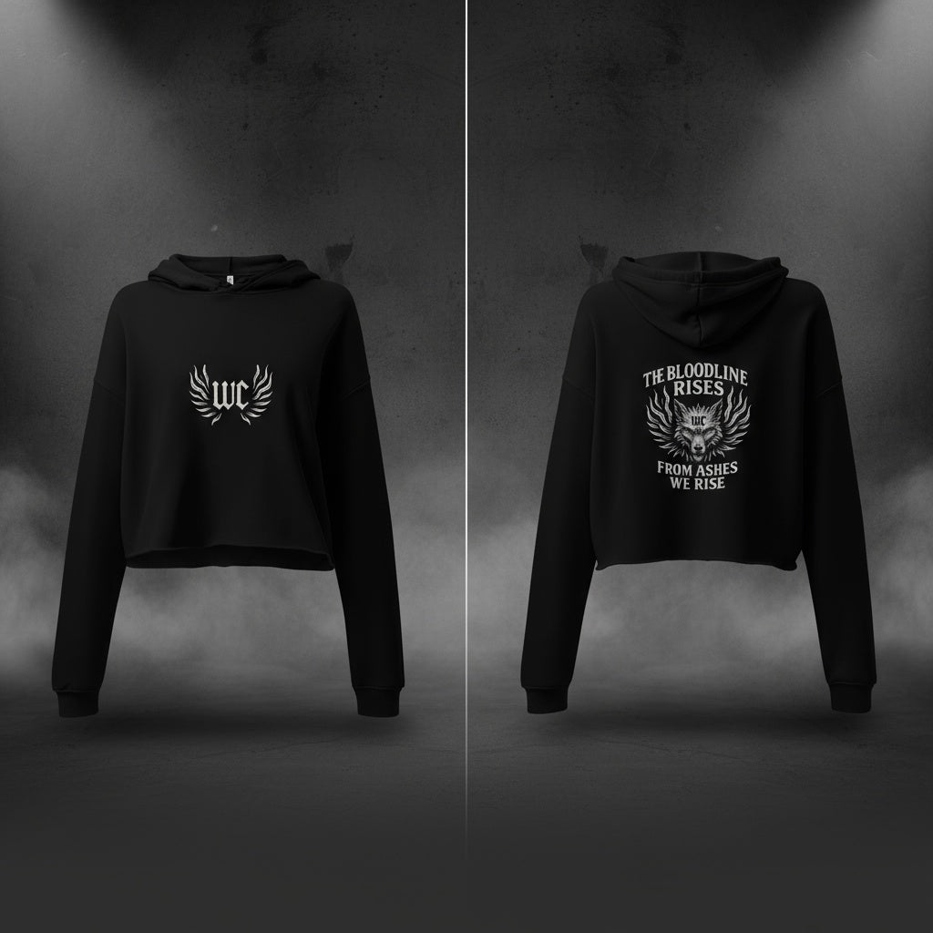 She-Wolf Rise from the Ashes bloodline Crop Hoodie